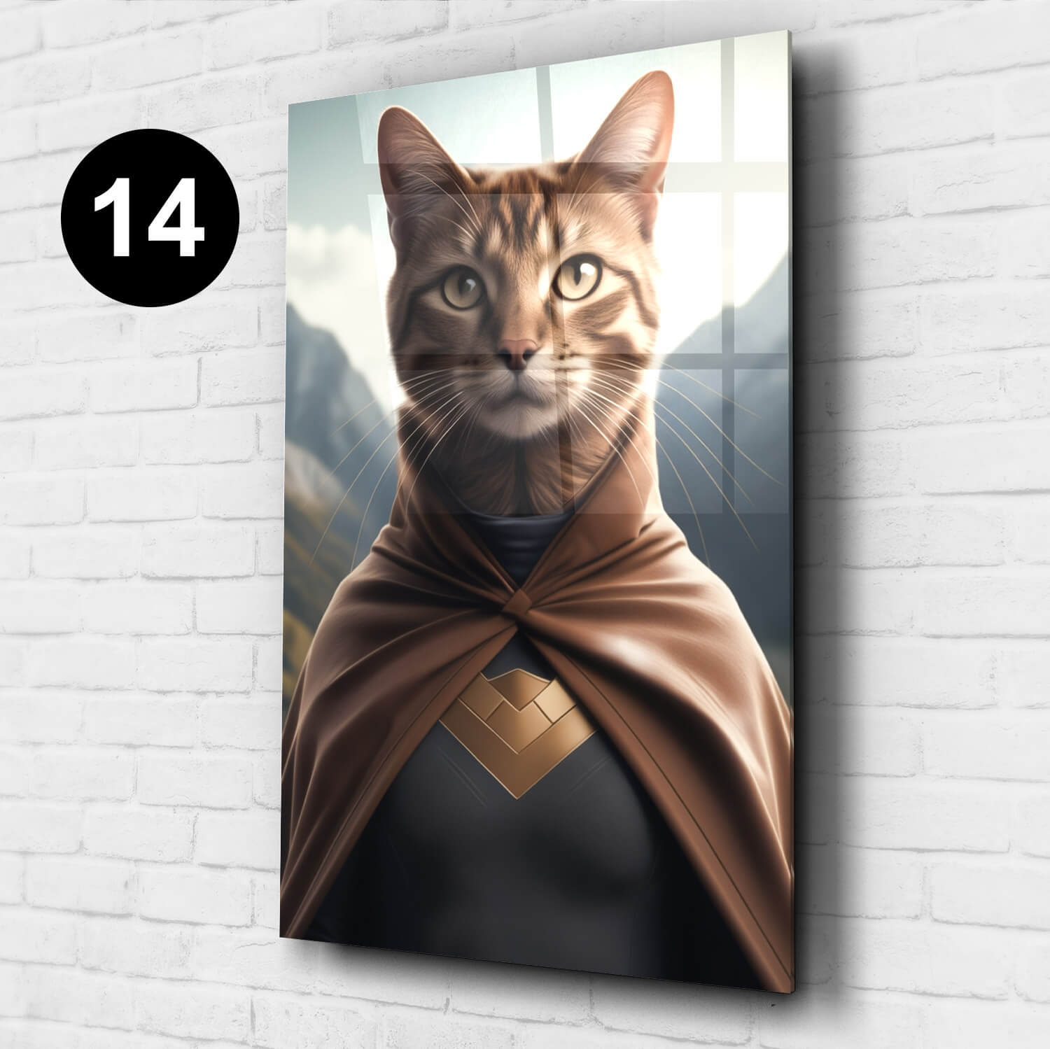 Acrylglas Superheld Katze