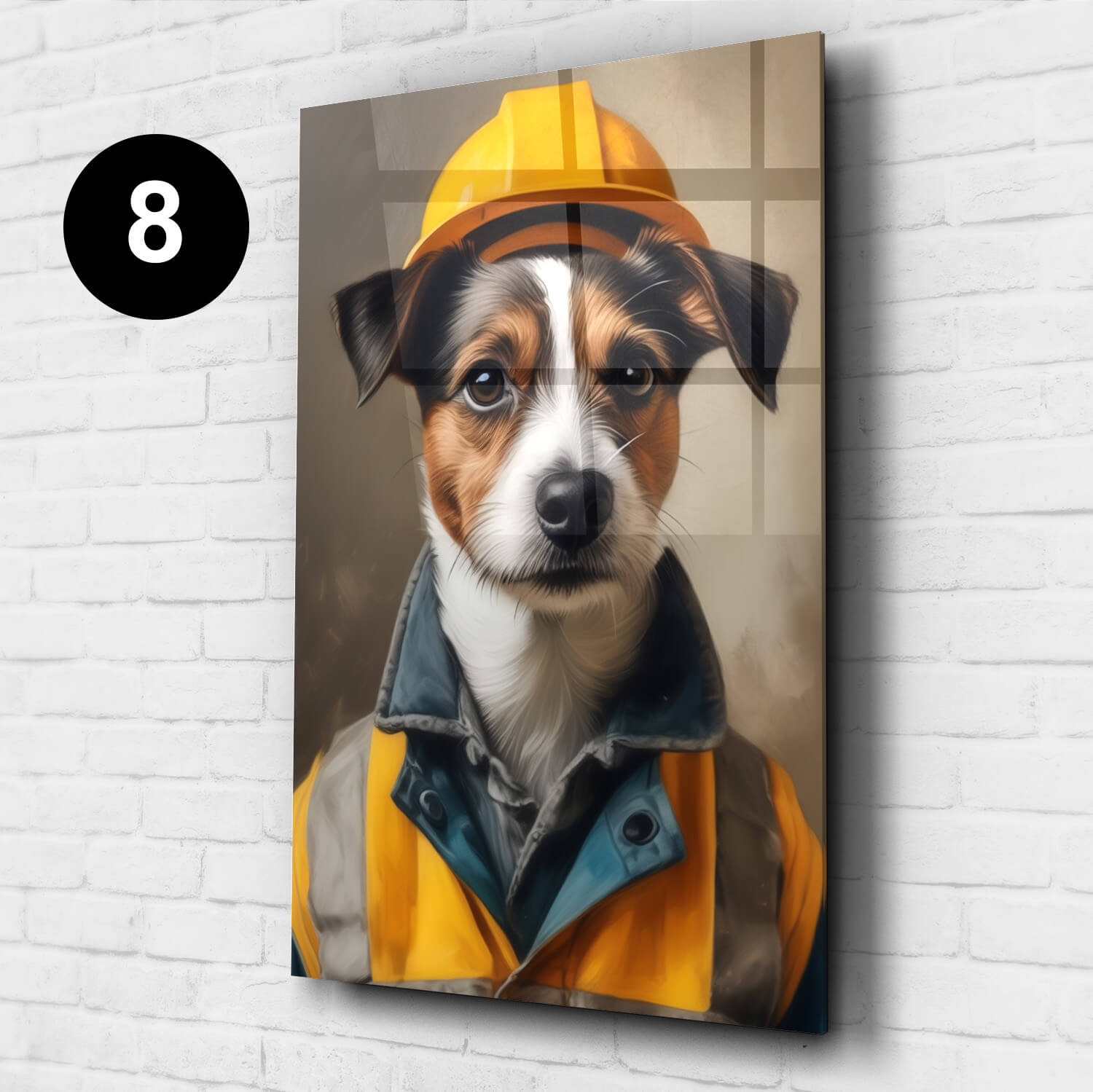 Bauarbeiter Tierportrait Acrylglas