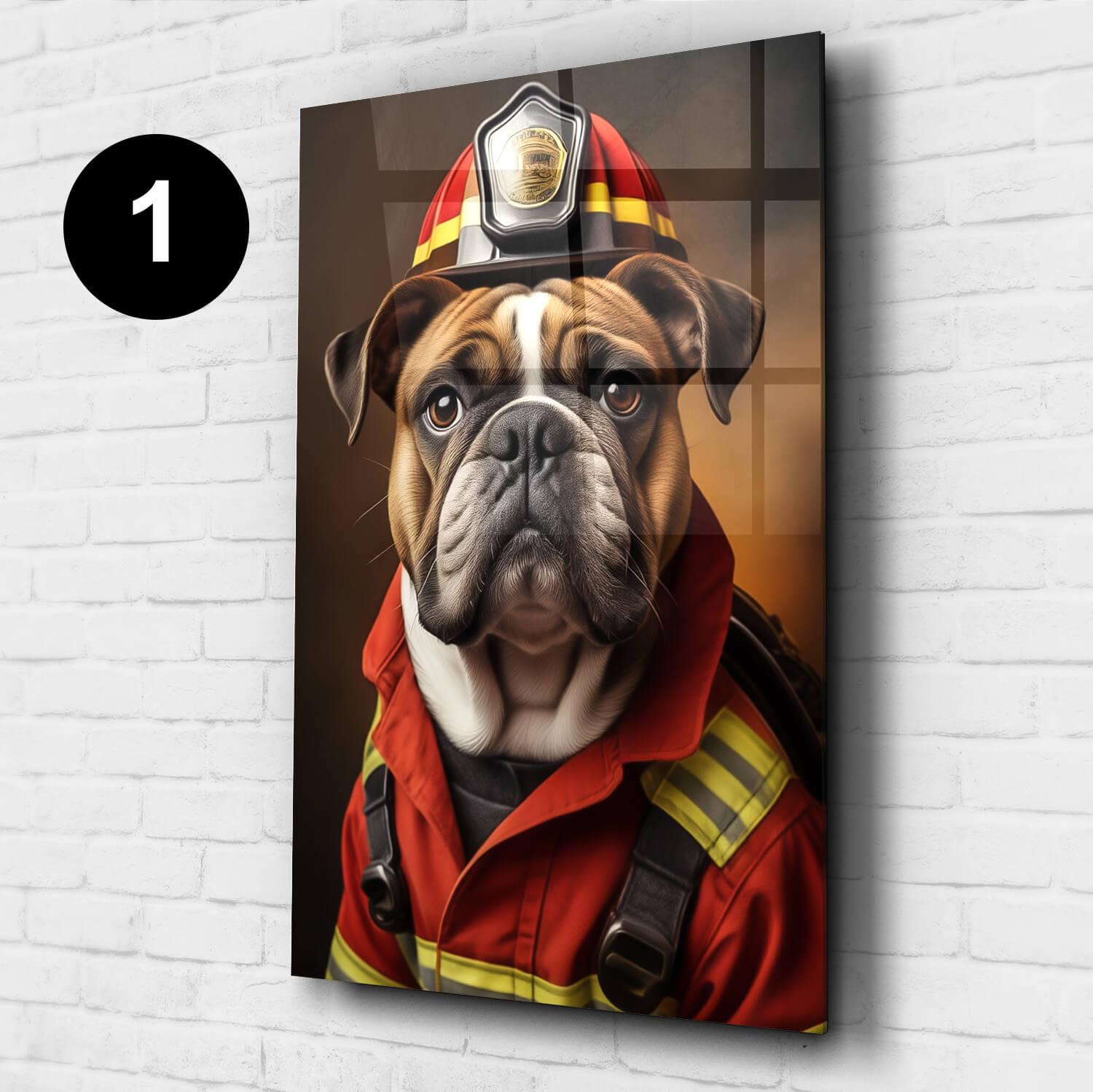 Hundeportrait Acrylglas Firefighter