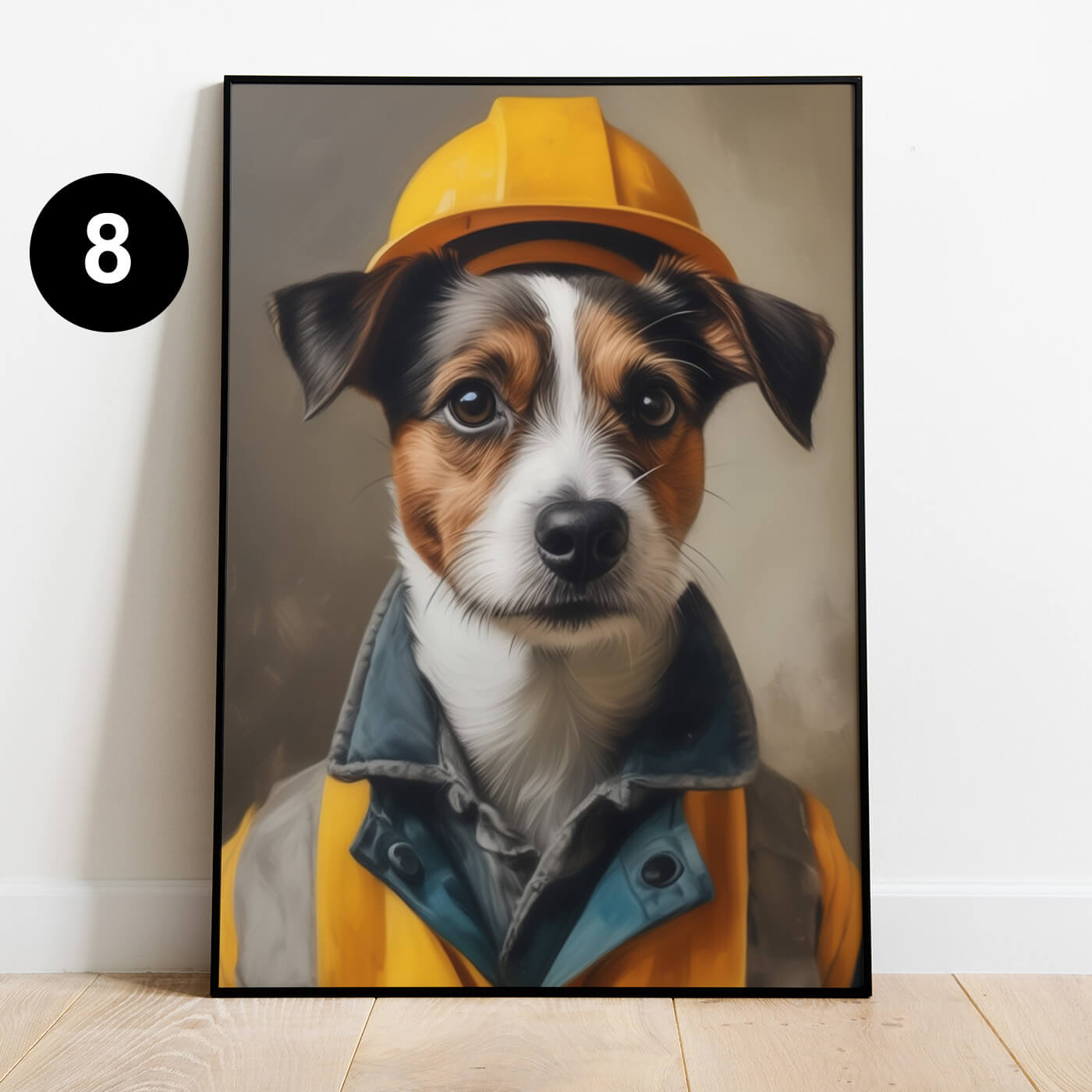 Hundeportrait Bauarbeiter Kostüm Kleidung