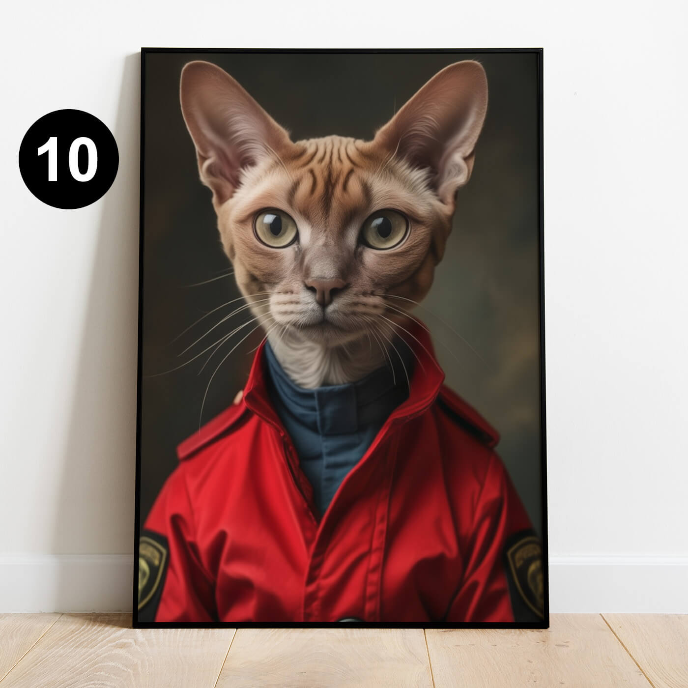 Katzenportrait Superheld Poster