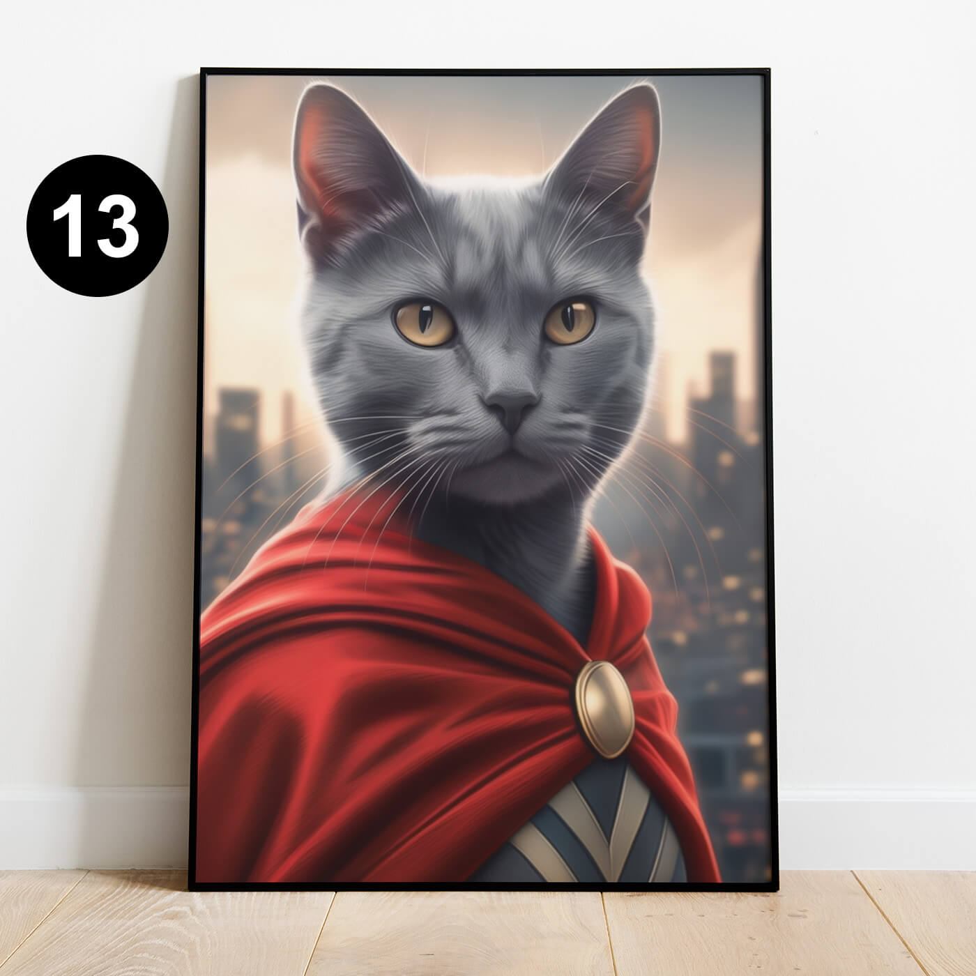 Katzenportrait als Superheld
