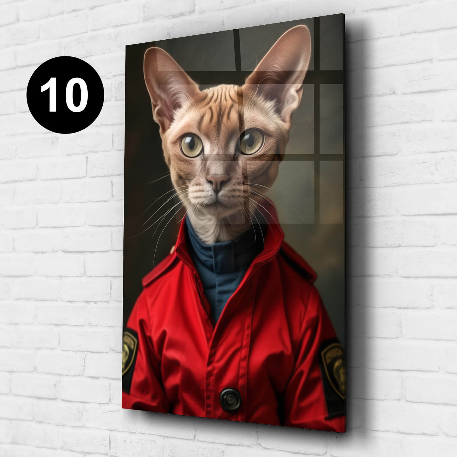 Katzenportrait Superheld Acrylglas