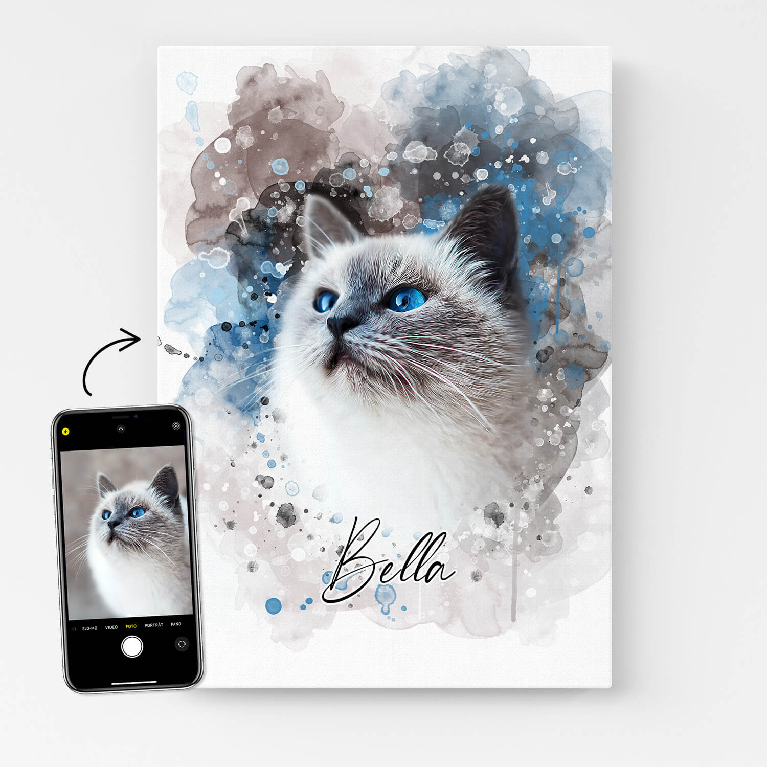 Personalisiertes Katzenportrait