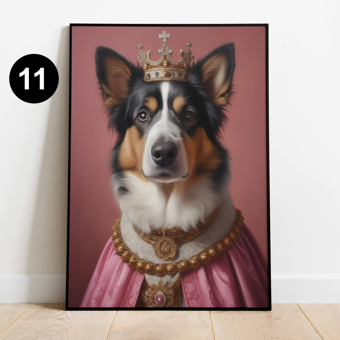 Hundeportrait König personalisiert