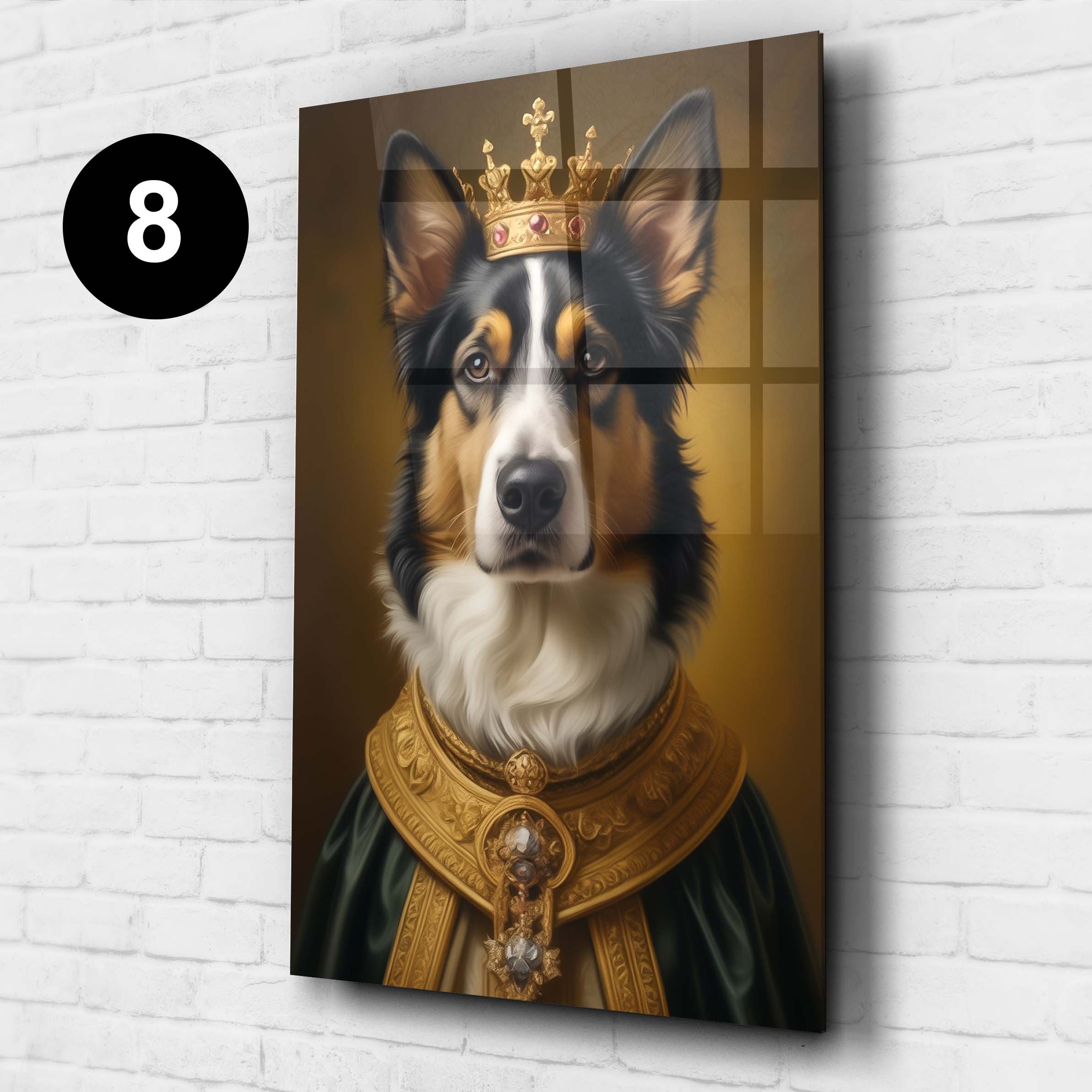 renaissance portrait hund acrylglas